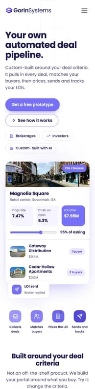 The CRE Portal page scrolling on a phone