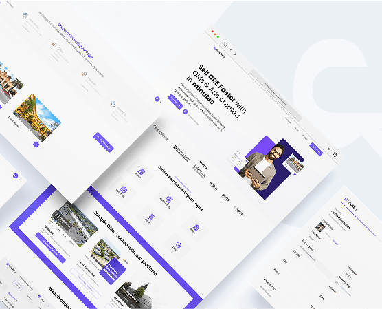 SellCRE App Interface showing real estate marketing platform