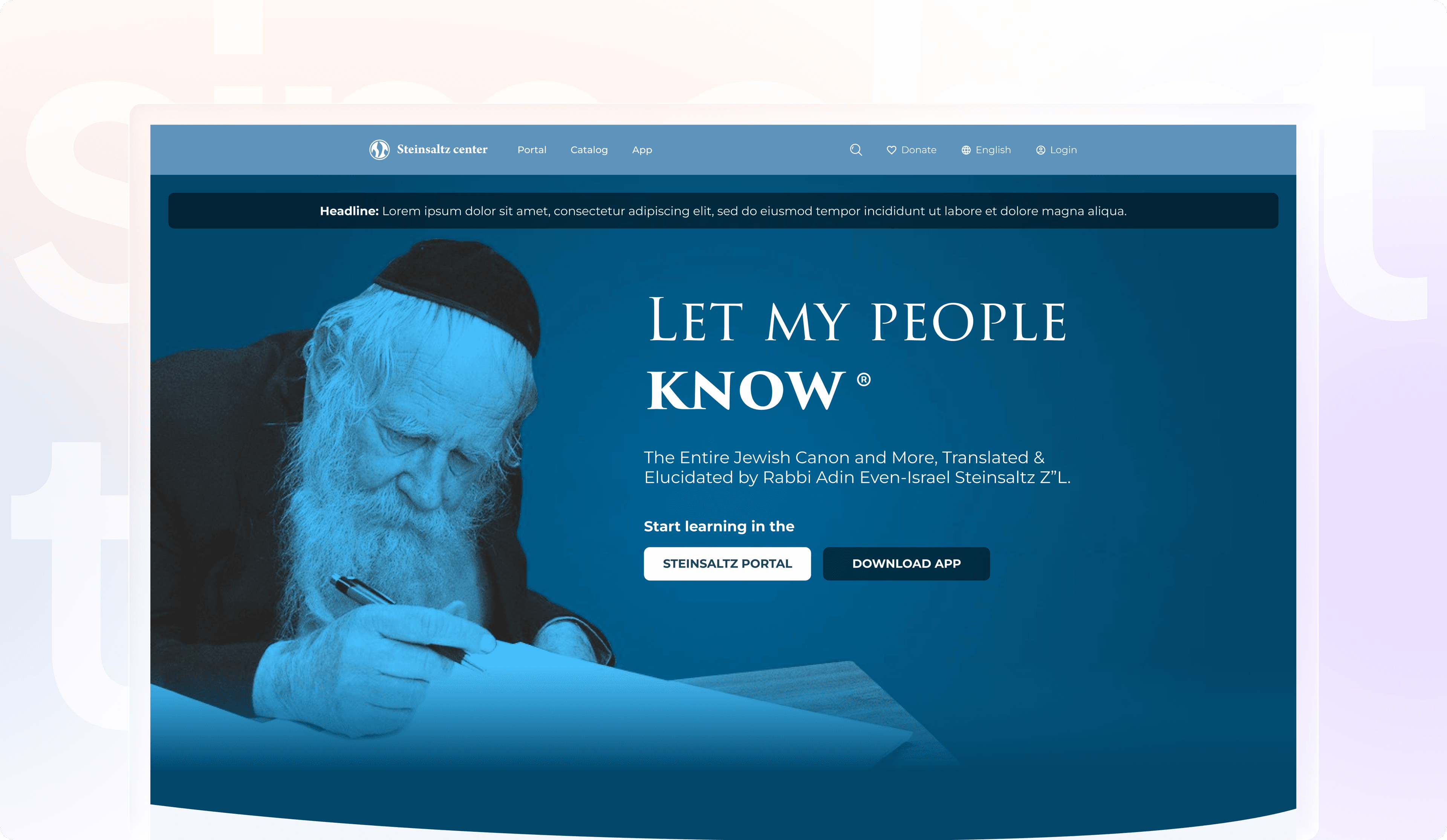 Steinsaltz Center - Let My People Know homepage