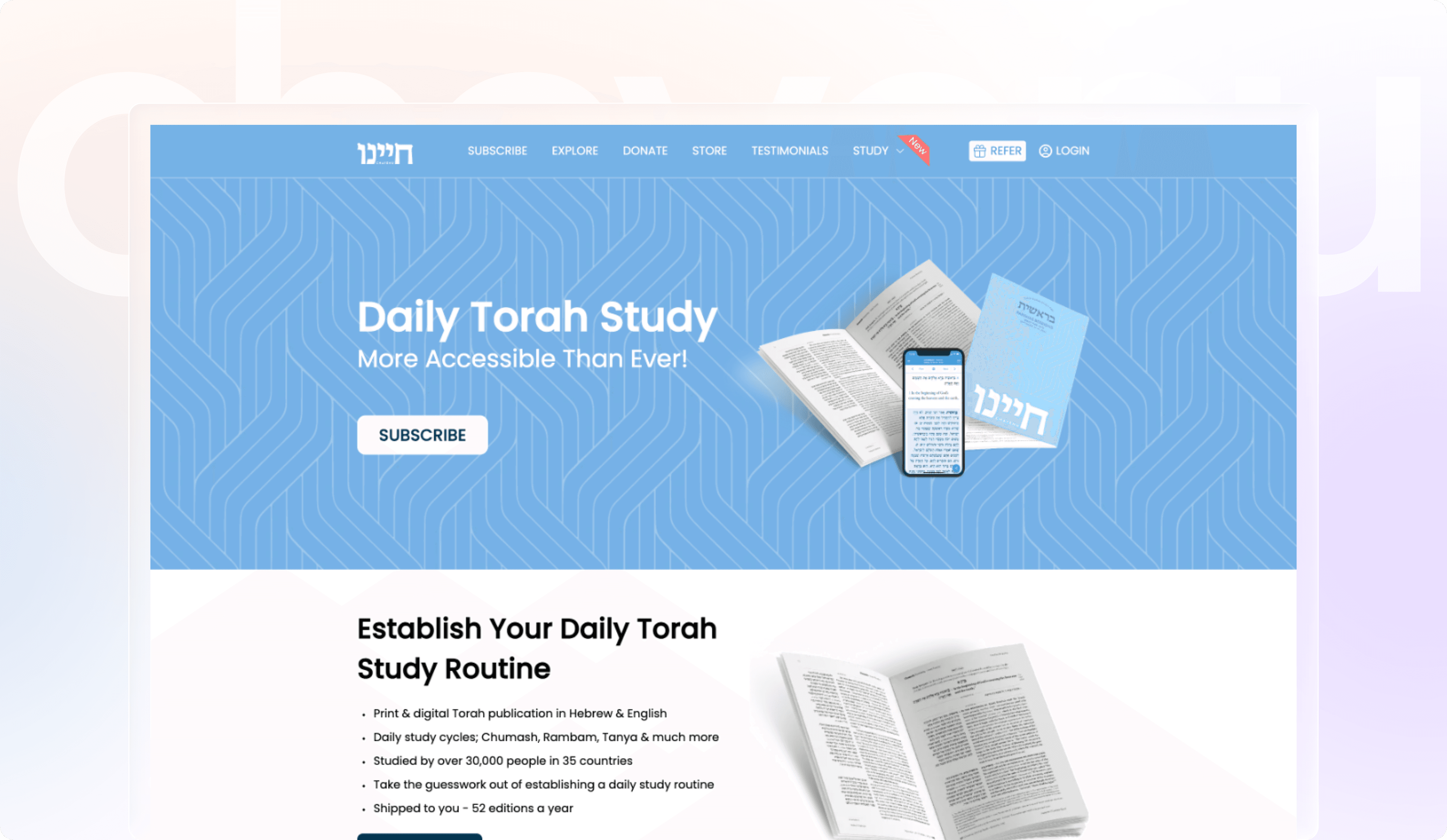 Chayenu - Daily Torah Study homepage