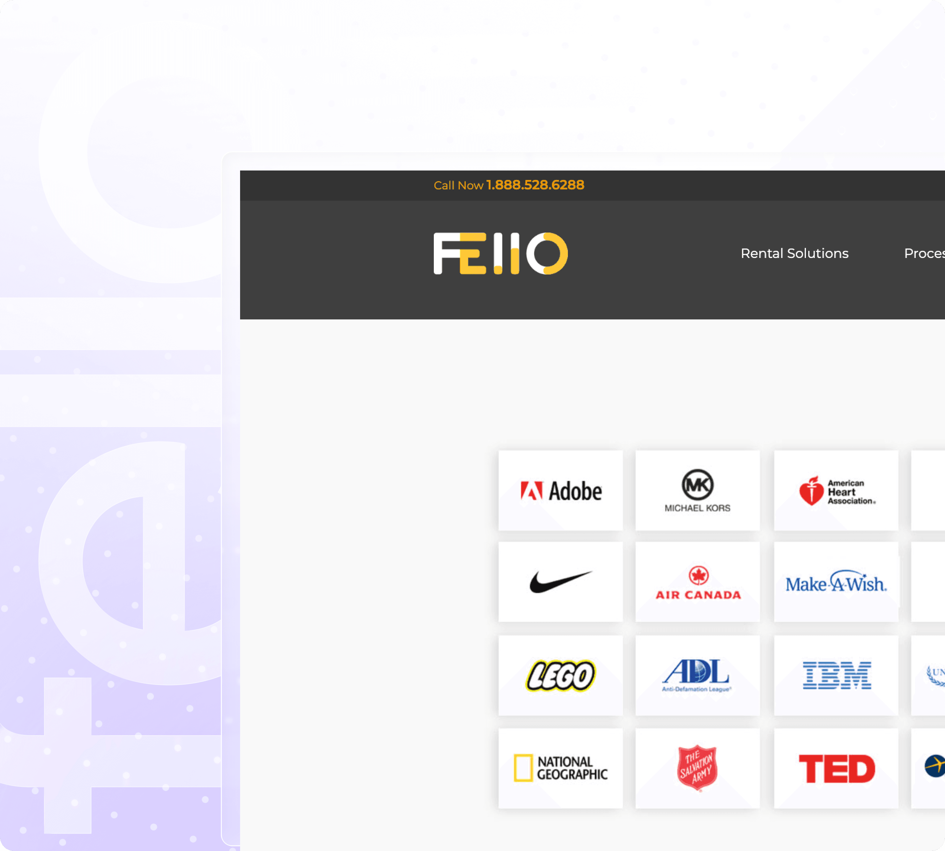 Fello client logos - Adobe, Nike, LEGO, IBM, TED and more