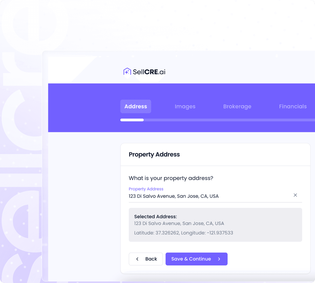 SellCRE App Interface
